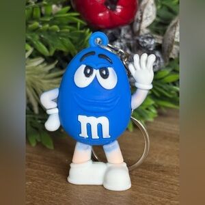 Blue M&M Character Keychain